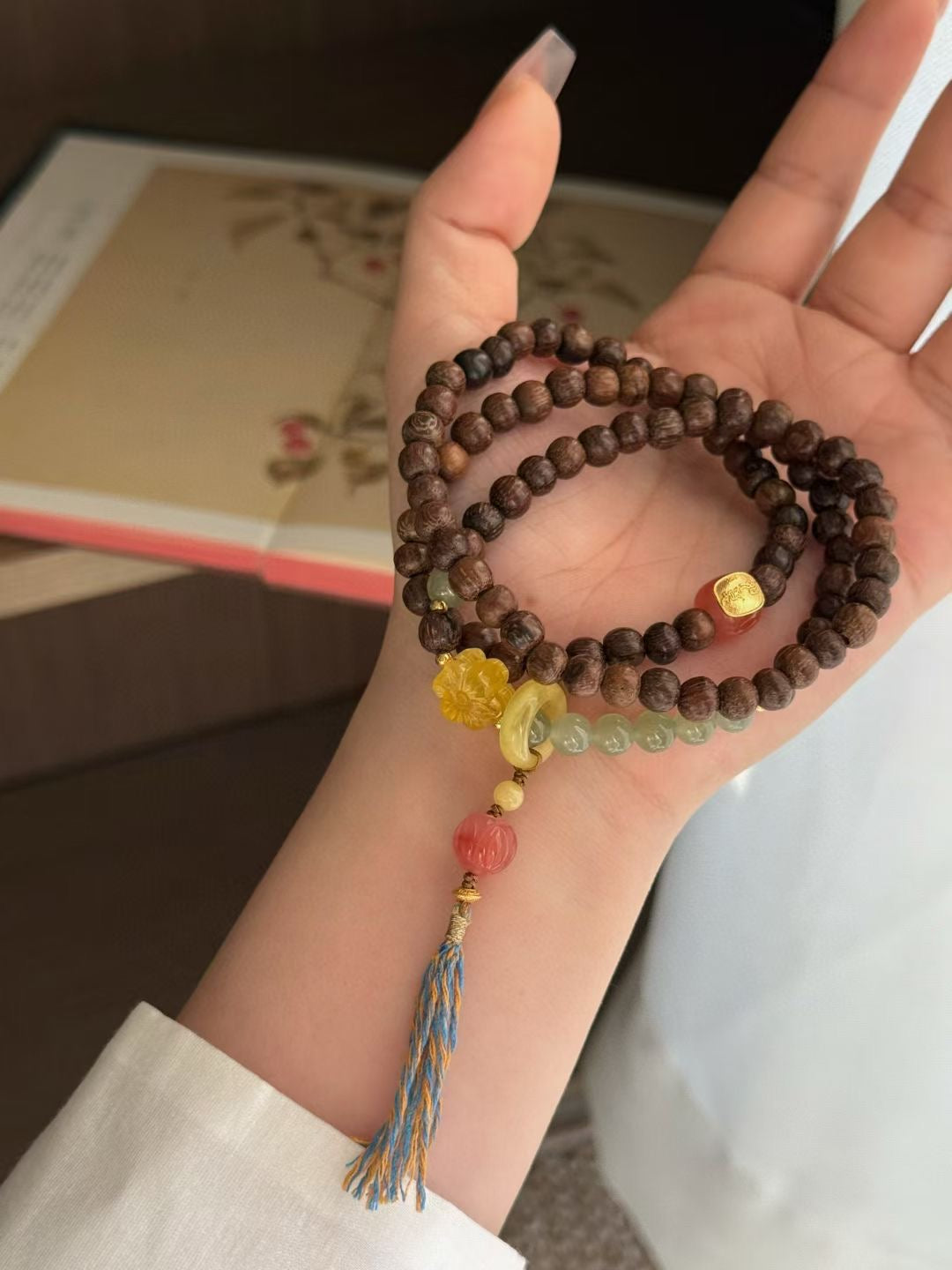 【木丛花笑】沉香手串/项链两用 Agarwood bracelet/necklace