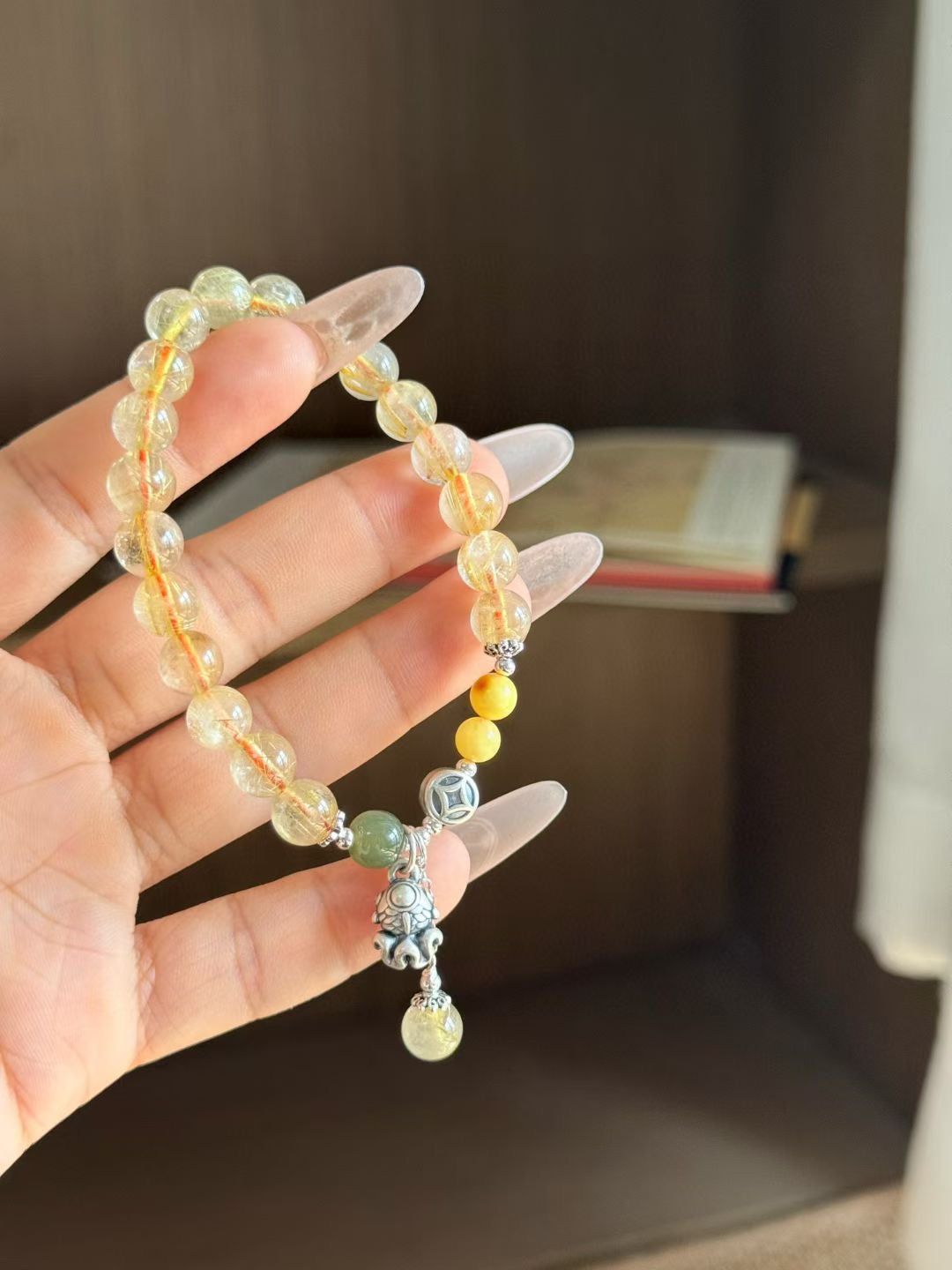 【招财纳福】金发晶手串 Gold Rutilated Quartz Bracelet