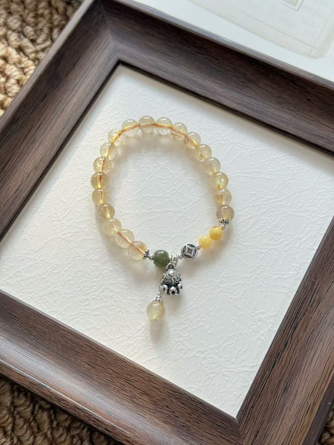 【招财纳福】金发晶手串 Gold Rutilated Quartz Bracelet