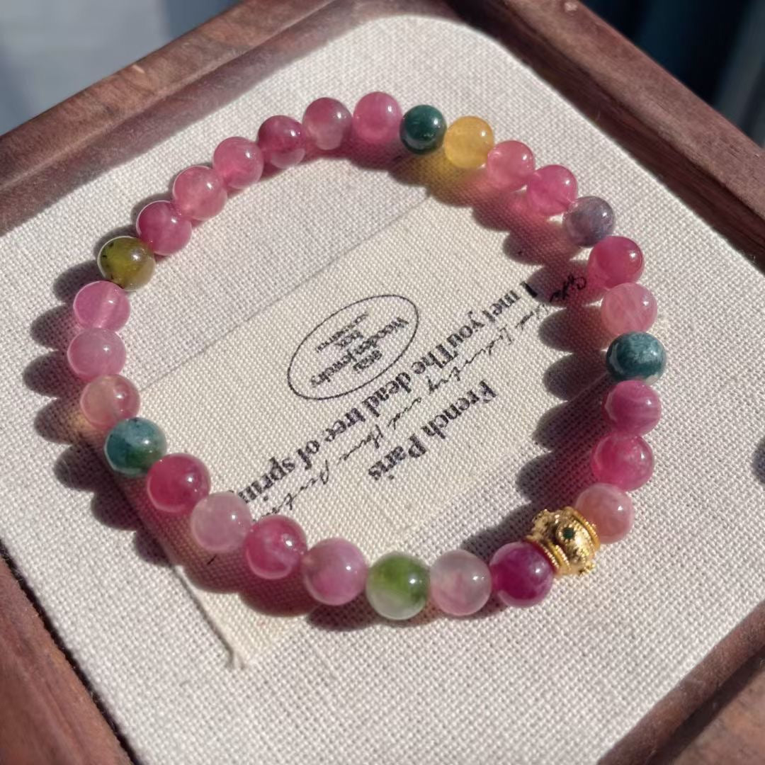 【七彩芙蓉】糖果色碧玺手链 Candy color tourmaline bracelet