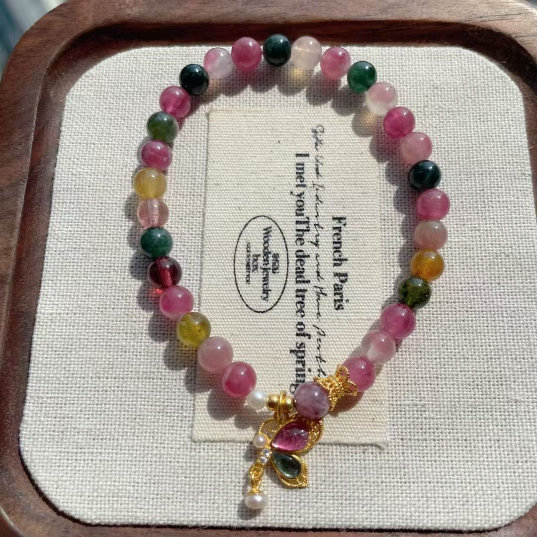 【七彩芙蓉】糖果色碧玺手链 Candy color tourmaline bracelet