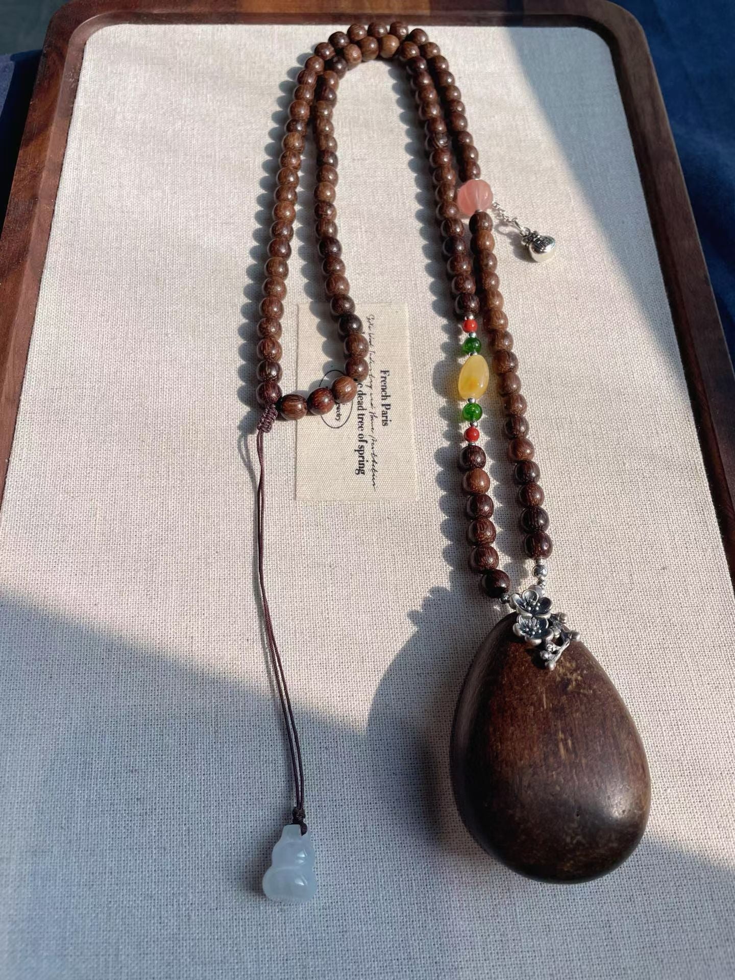 【沉水凝香】越南沉香蜜蜡项链 Vietnamese Agarwood Amber Necklace