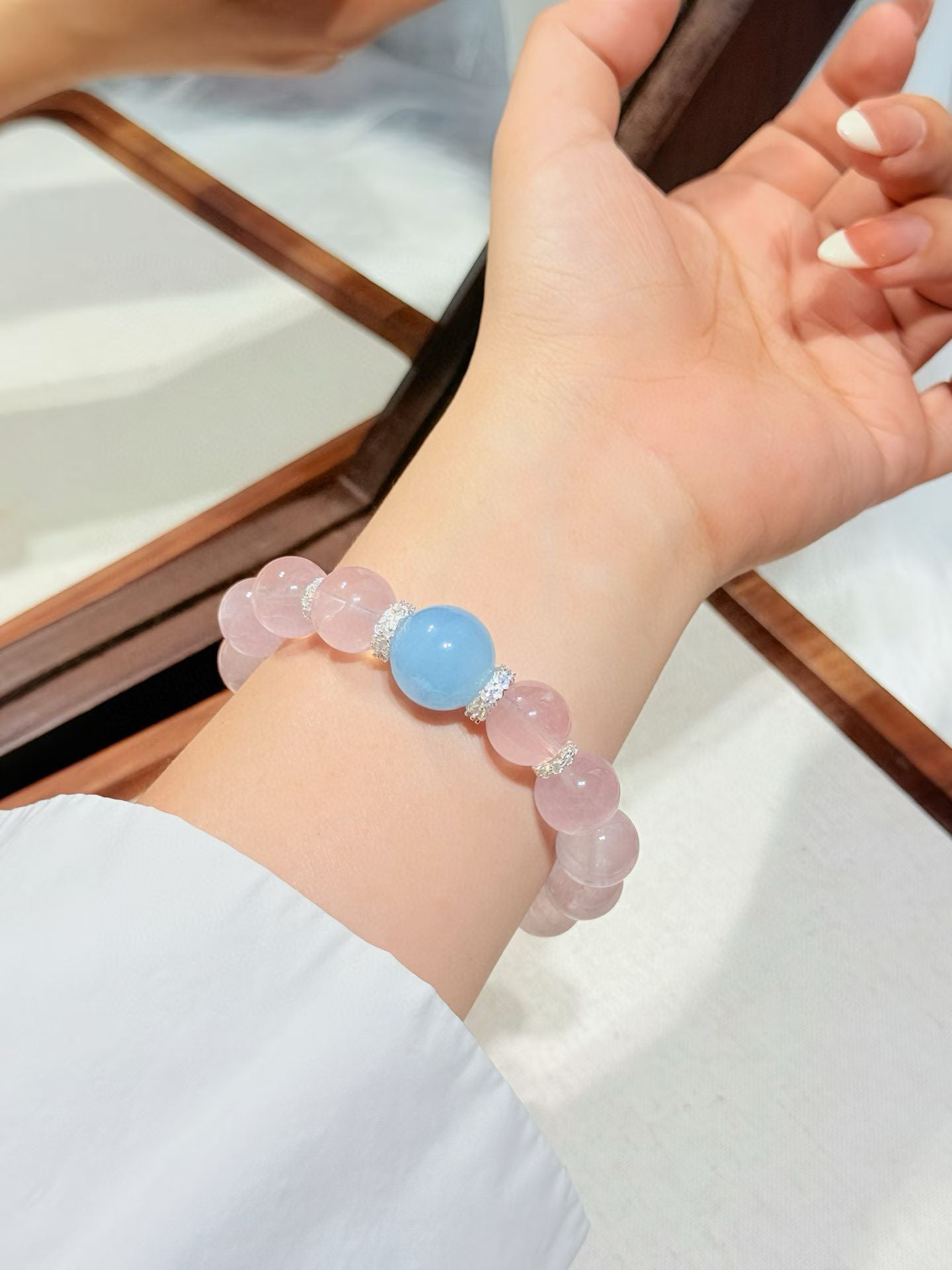 Radiate Love & Attraction 精品莫桑比克粉晶手链 Mozambique Star Rose Quartz bracelet