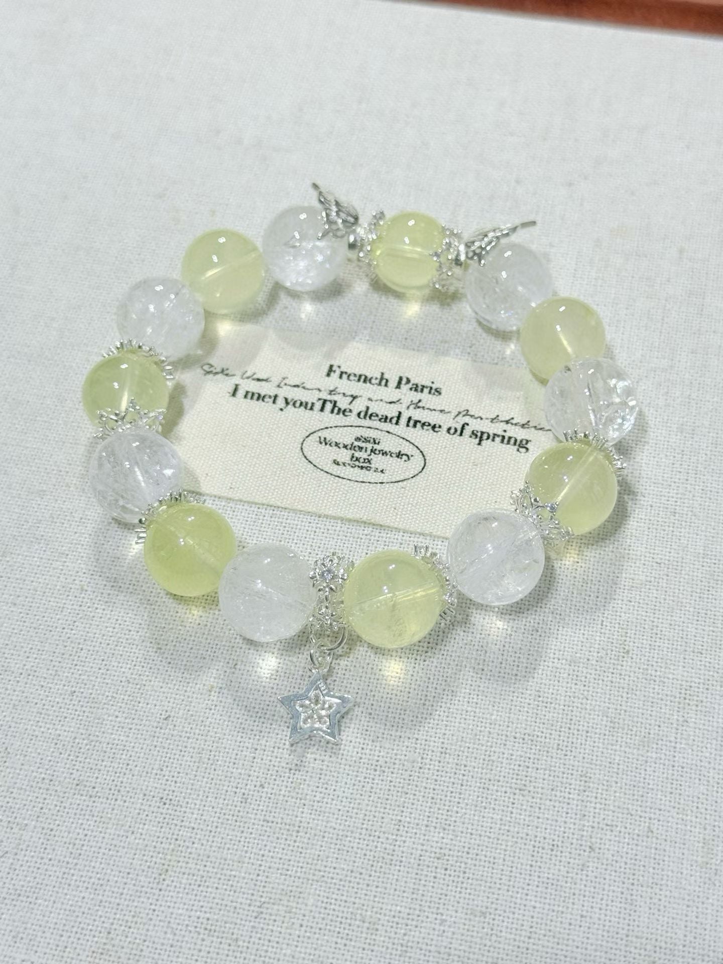 Wealth & Illumination: 黄水晶与白阿塞多宝手链 Citrine and white Azeztulite bracelet
