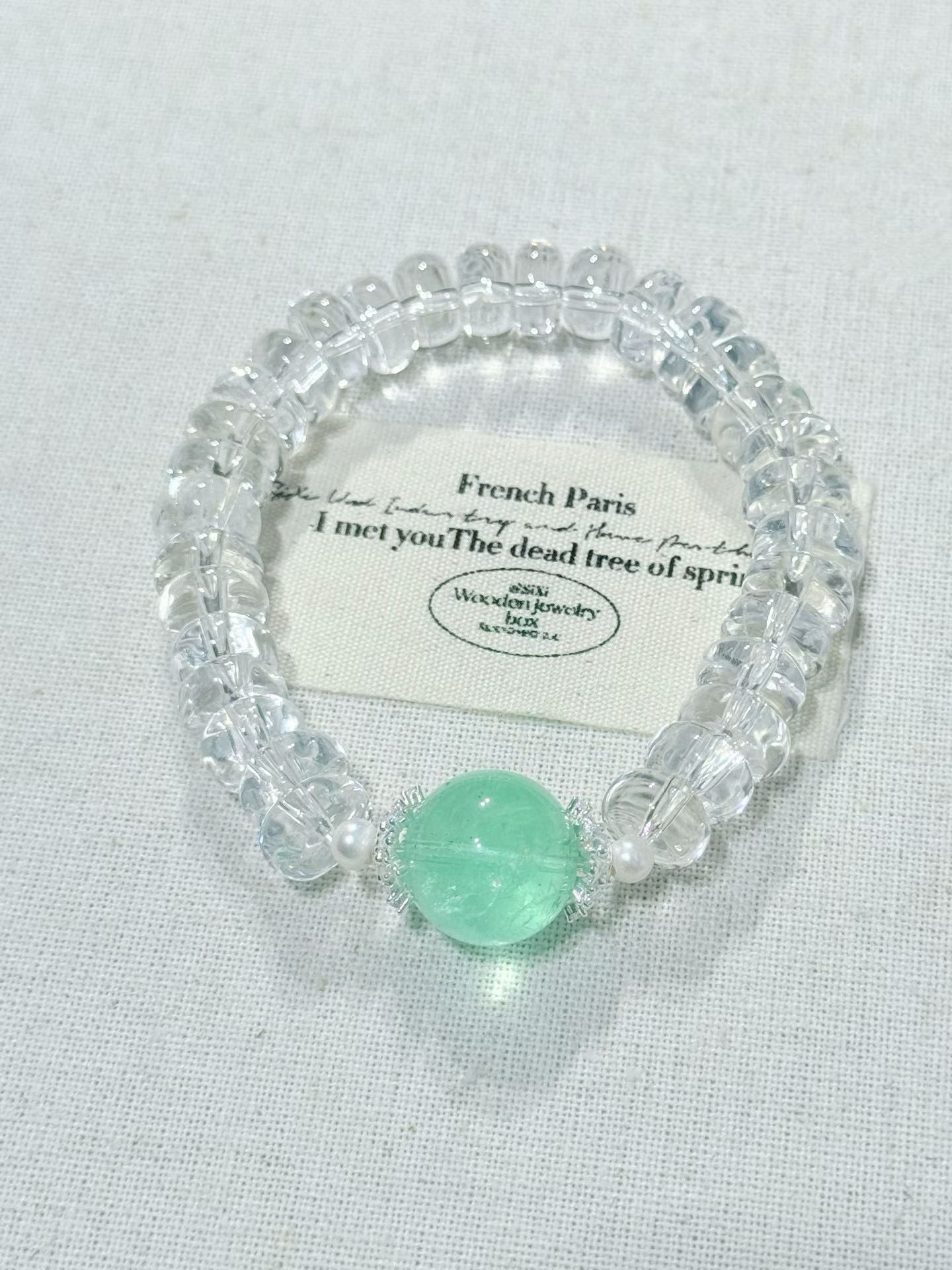 Abacus Turns Luck:clear quartz abacus bead bracet 天然精品白水晶算盘珠手链