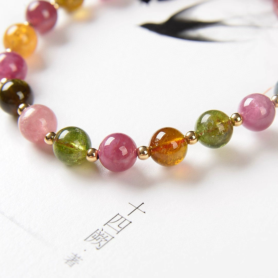 9k Gold Candy Color Tourmaline Bracelet k金糖果色碧玺手链