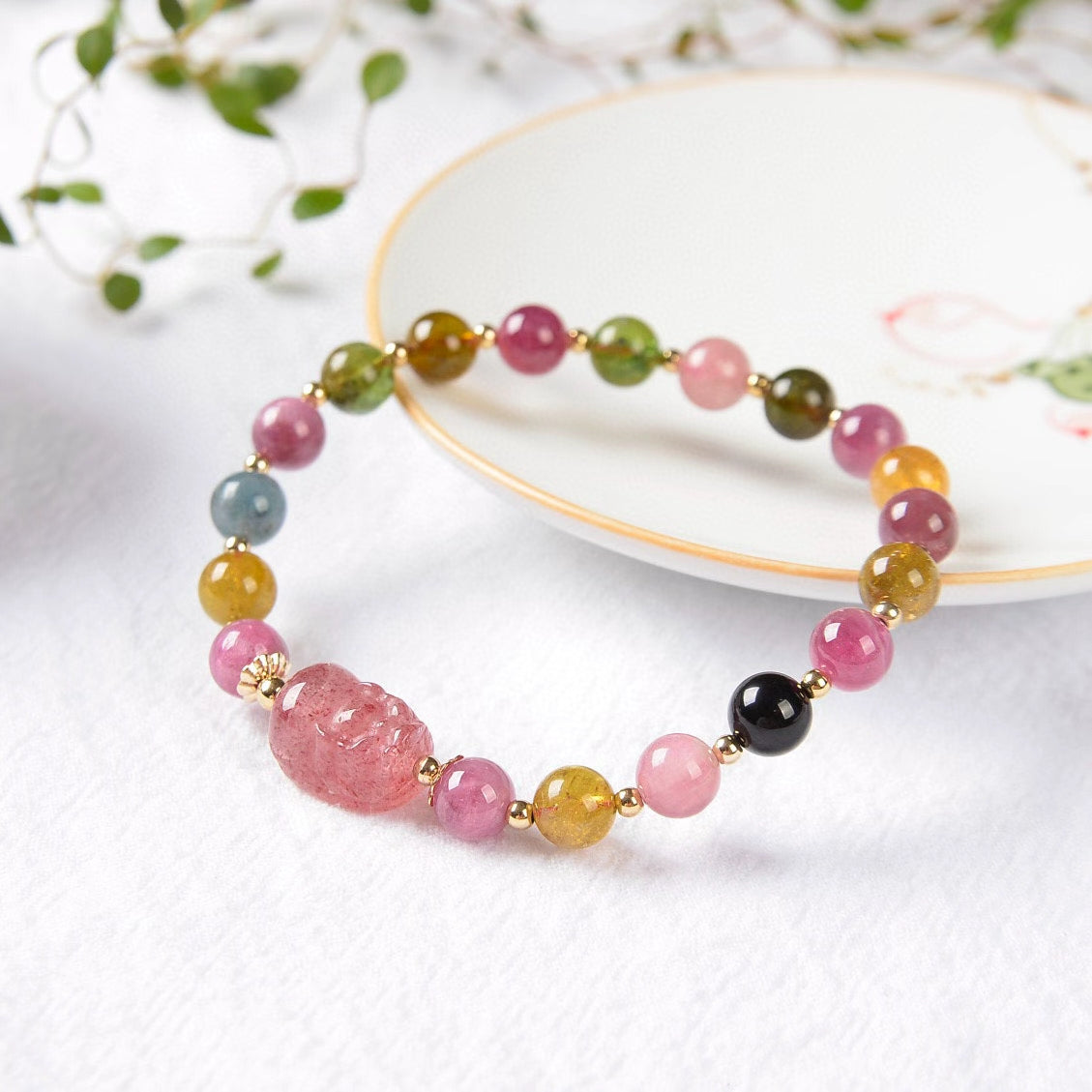 9k Gold Candy Color Tourmaline Bracelet k金糖果色碧玺手链