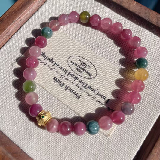 【七彩芙蓉】糖果色碧玺手链 Candy color tourmaline bracelet