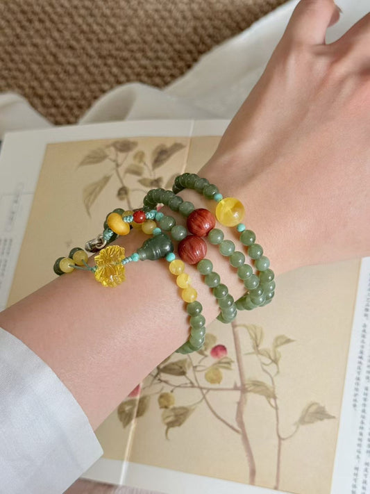 【菩提莲香】佛珠碧玉手链 Jade bracelet