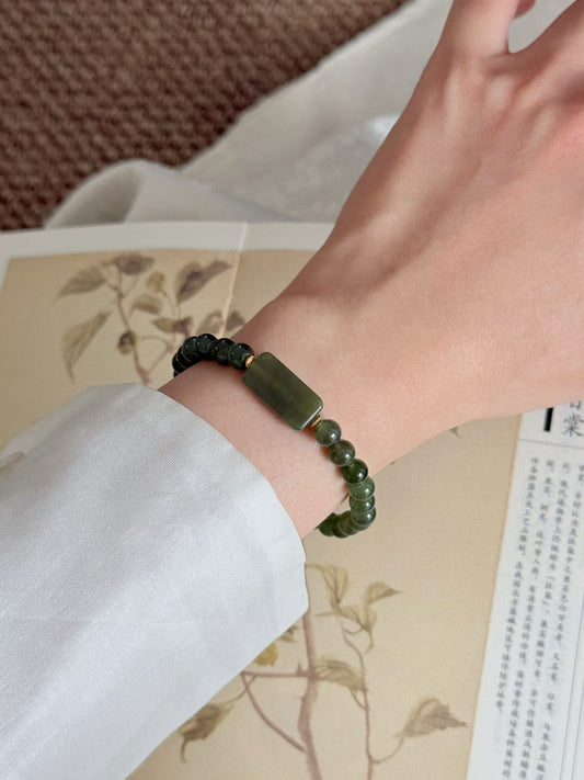 【平安无事】和田玉手串 【Safe and Sound】Hetian Jade Bracelet