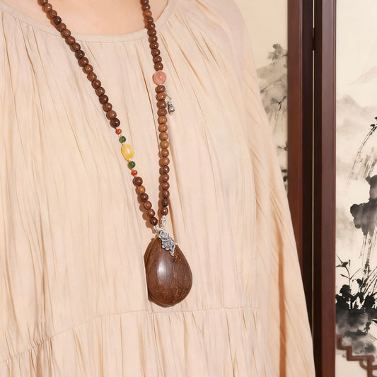 【沉水凝香】越南沉香蜜蜡项链  Vietnamese Agarwood Amber Necklace