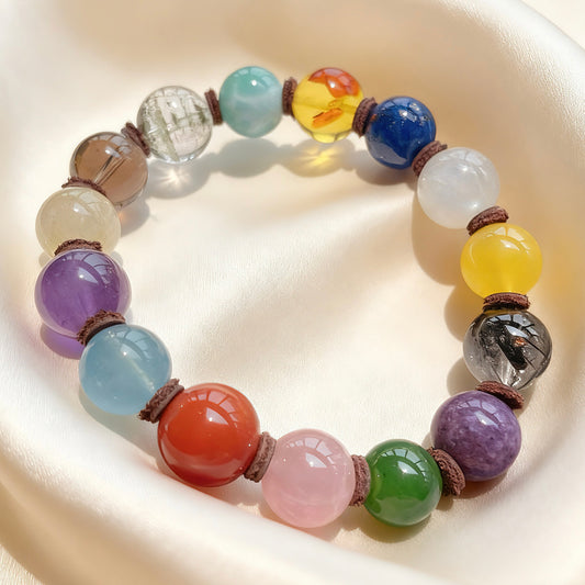 【绚烂人生】超精品多宝手串 Fine multi-treasure crystal bracelet