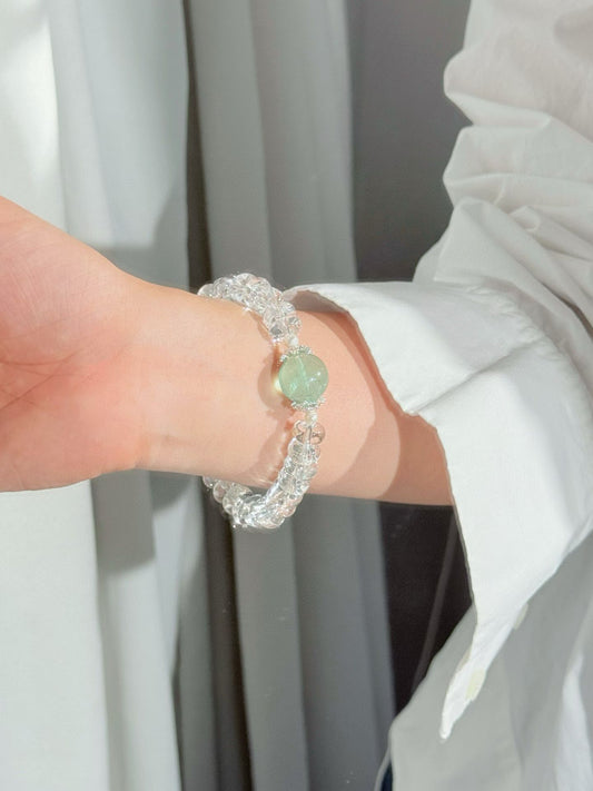 Abacus Turns Luck：clear quartz abacus bead bracet 天然精品白水晶算盘珠手链
