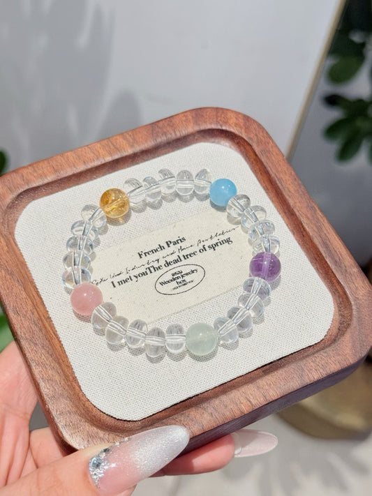 Crystal Clarity clear quartz abacus bead bracelet 天然精品净体双A级白水晶算盘珠手链