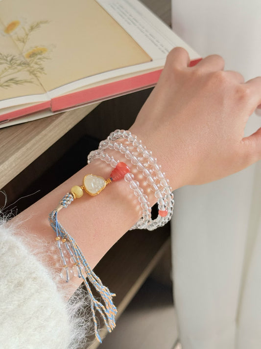 Purify the mind • White Crystal Bracelet Necklace 白水晶长手串/项链两用