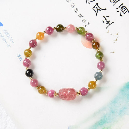 9k Gold Candy Color Tourmaline Bracelet k金糖果色碧玺手链